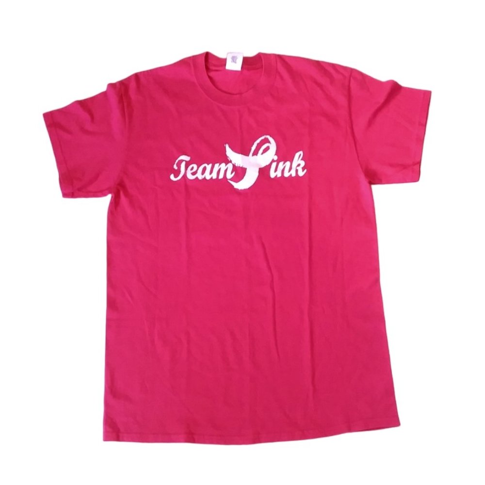 Gildan Women's "Team Pink" Short Sleeve T Shirt -- Medium  Never Worn